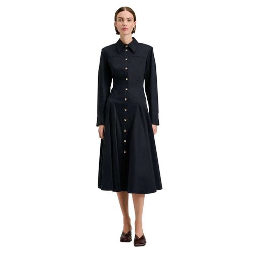 Veronika Maine Cotton Sateen Godet Shirtdress